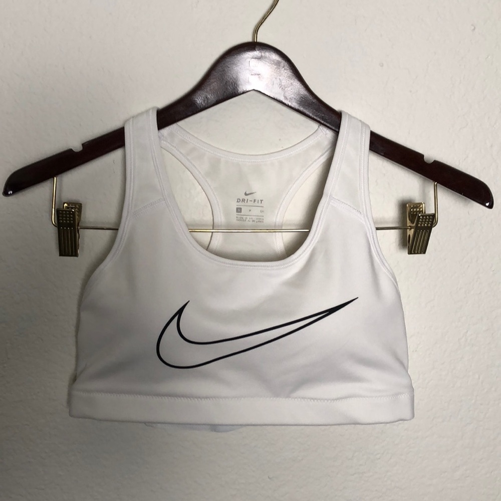 Nike white sports bra